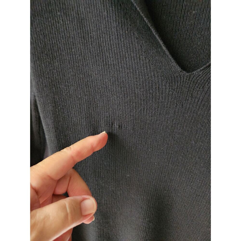 NWT J. Crew Fitted Pullover Sweater In TENCEL™ Lyocell Blend Black M *Flaw - Picture 10 of 10